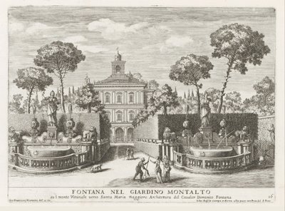 Fonteinen in de tuinen van de Villa Montalto Negroni te Rome door Giovanni Francesco Venturini