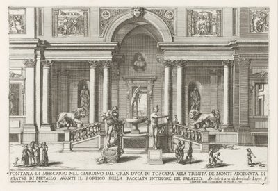 Loggia en tuin van de Villa Medici te Rome door Giovanni Francesco Venturini