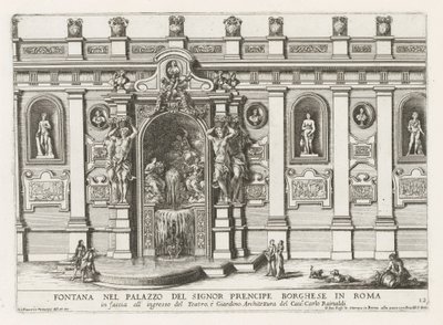 Nymphaeum in de binnenplaats van het Palazzo Borghese te Rome door Giovanni Francesco Venturini