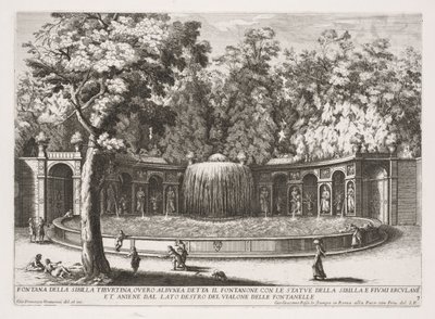 De fonteinen van Rome, Boek IV, plaat 7: Fontein van de Tiburtijnse Sibylle door Giovanni Francesco Venturini