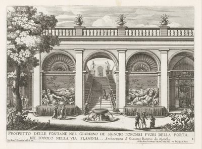 Tuin van een paleis te Rome door Giovanni Francesco Venturini