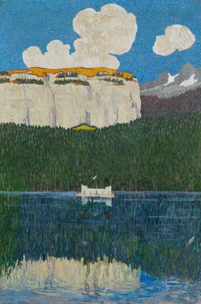 Panorama van Flims. Drieluik, rechter paneel, 1904 door Giovanni Giacometti