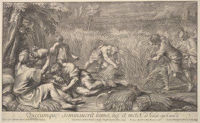 Graanoogsters, 1704 door Giovanni Girolamo Frezza