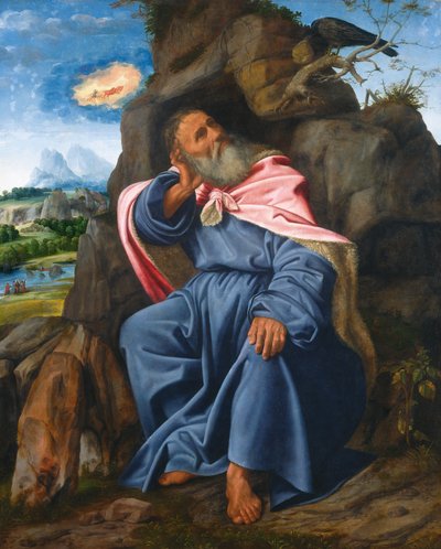 Elia gevoed door de raaf door Giovanni Girolamo Savoldo