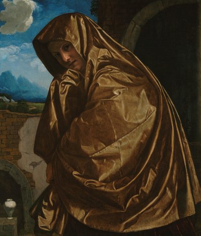Heilige Maria Magdalena bij het Graf door Giovanni Girolamo Savoldo