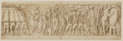 32 kopieën naar de zuil van Marcus Aurelius, Piazza Colonna in Rome door Giovanni Guerra