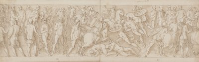 32 kopieën naar de zuil van Marcus Aurelius, Piazza Colonna in Rome door Giovanni Guerra