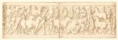 32 Kopieën van de Marcus Aurelius-zuil, Piazza Colonna in Rome door Giovanni Guerra