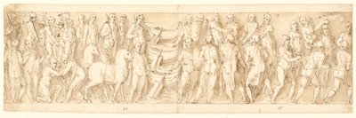 De Sarmaten geven zich over (LIII); Duitsers worden over de Donau geleid (LIX); Duitsers worden beschuldigd door Sarmaten voor Marcus Aurelius (LX); begin van een onthoofdingsscène (LXI) door Giovanni Guerra