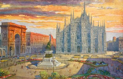 Milaan: Piazza del Duomo door Giovanni Guerzoni