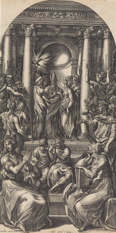 Huwelijk van de Maagd, ca. 1525-26 door Giovanni Jacopo Caraglio