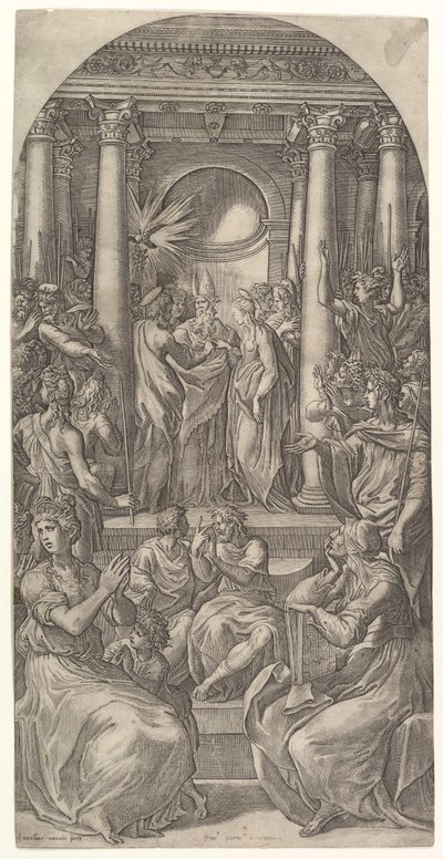 Het huwelijk van de Maagd door Giovanni Jacopo Caraglio