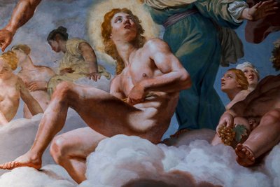 Apollo. Detail (raad van de goden) 1624-1625 door Giovanni Lanfranco