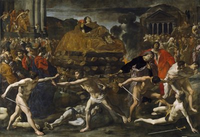 Ceremonie van de begrafenis van een Romeinse keizer door Giovanni Lanfranco
