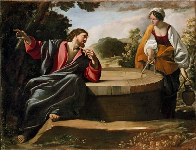 Christus en de vrouw van Samaria door Giovanni Lanfranco