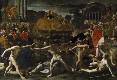 Begrafenis van een Romeinse keizer Crematieceremonie door Giovanni Lanfranco