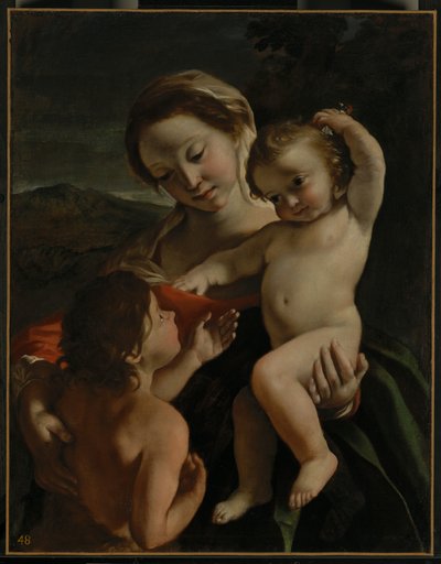 Madonna en kind met het kindje Johannes de Doper door Giovanni Lanfranco