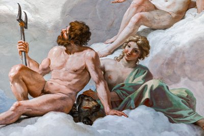 Pluto, god van de onderwereld, en zijn vrouw, Prosperine (detail) door Giovanni Lanfranco