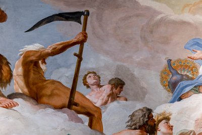 Saturnus, god van de tijd (detail) door Giovanni Lanfranco