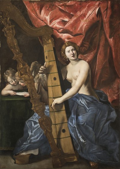 Venus speelt de harp, ca. 1630 door Giovanni Lanfranco