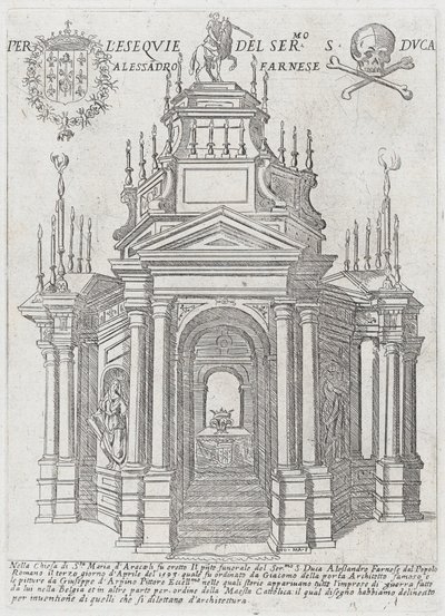 Catafalk voor hertog Alessandro Farnese, 1593 door Giovanni Maggi
