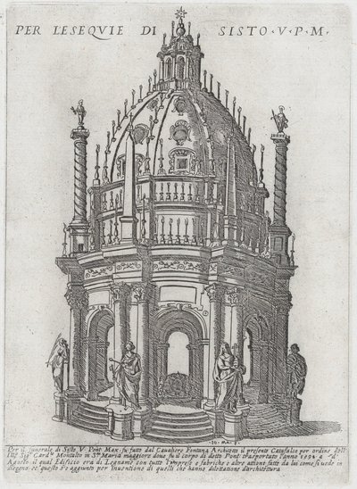 Catafalque voor paus Sixtus V, 1591 door Giovanni Maggi