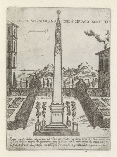 Obelisk in de tuin van Ciriaco Mattei door Giovanni Maggi