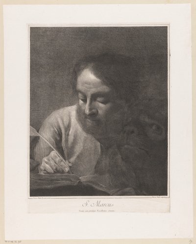 De evangelist Marcus met leeuw door Giovanni Marco Pitteri
