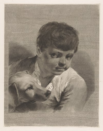 Jongen met hond door Giovanni Marco Pitteri