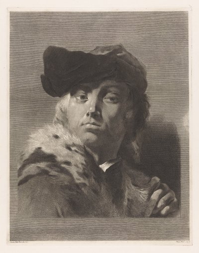 Portret van kunstenaar Giovanni Battista Piazzetta door Giovanni Marco Pitteri