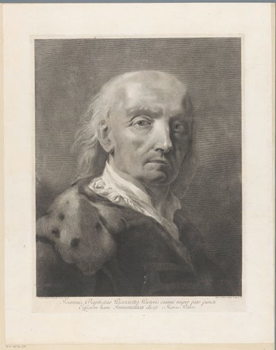 Portret van kunstenaar Giovanni Battista Piazzetta door Giovanni Marco Pitteri