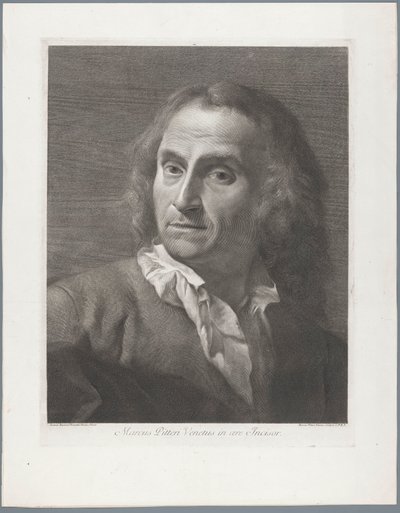 Portret van prentmaker Giovanni Marco Pitteri door Giovanni Marco Pitteri
