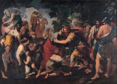 Ontmoeting tussen Esau en Jacob, 1636-1641 door Giovanni Maria Bottala