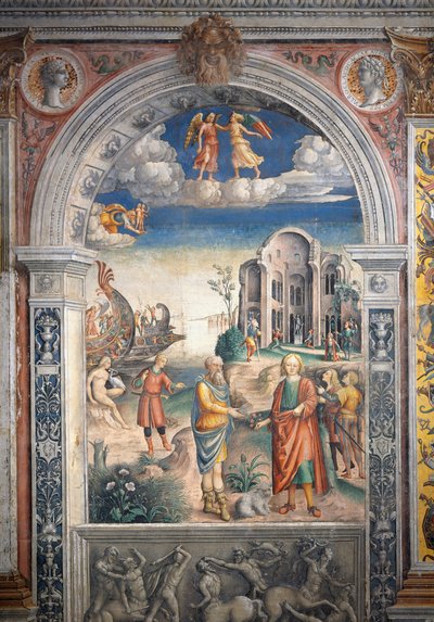 Fresco door Giovanni Maria Falconetto (1468-1535), Zaal van de Dierenriem, Palazzo D