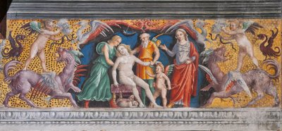 Het astrologische teken Maagd, Kamer van de Dierenriem (detail) door Giovanni Maria Falconetto