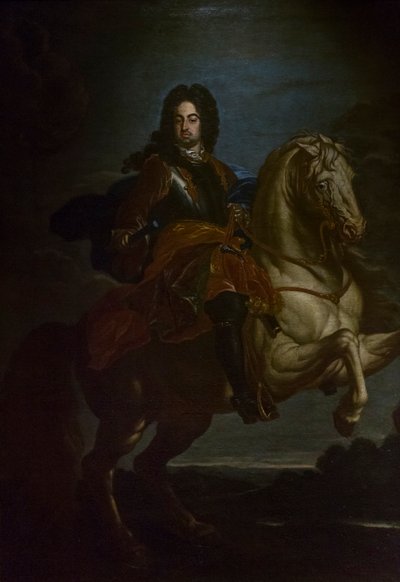 Portret van Francesco Farnese te paard, c.1705 door Giovanni Maria delle called Mulinaretto Piane