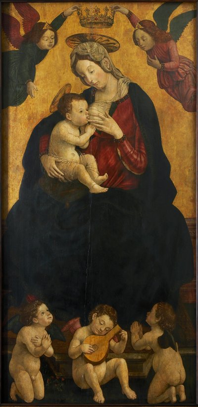 Madonna van de Melk met muziekmakende engelen door Giovanni Martino Spanzotti