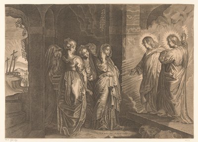 Heilige vrouwen bij het graf van Christus door Giovanni Merlo (attributed to)