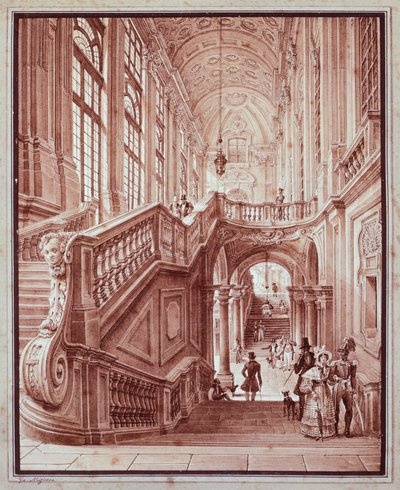 Hal van Palazzo Madama, door Giovanni Migliara door Giovanni Migliara