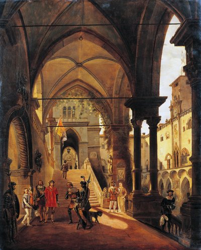 Lodewijk XI in het kasteel van Barolo, door Giovanni Migliara (1785-1837) door Giovanni Migliara
