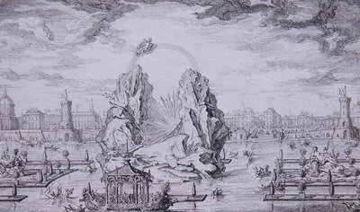 Vuurwerk ter viering van de geboorte van de Dauphin, gegraveerd door Jean Dumont door Giovanni Niccolo (after) Servandoni
