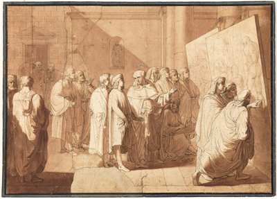 Fra Bartolommeo toont Rafael de Kartons van Leonardo en Michelangelo door Giovanni Paolo Lasinio