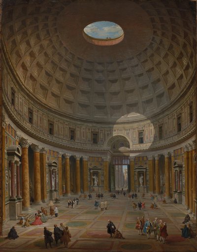 Interieur van het Pantheon, Rome door Giovanni Paolo Panini