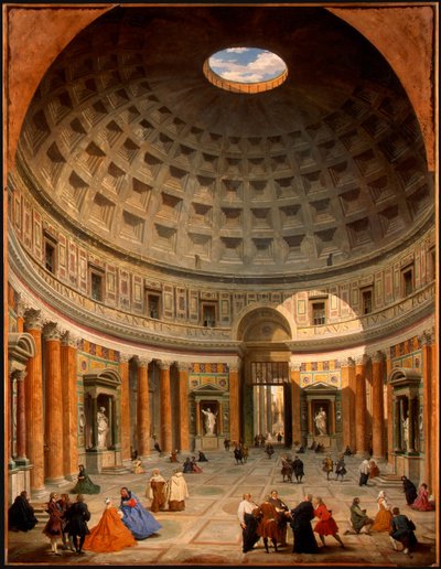 Interieur van het Pantheon, Rome door Giovanni Paolo Pannini