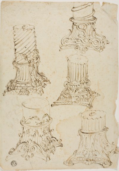 Schetsen van Korinthische kapitelen door Giovanni Paolo Panini