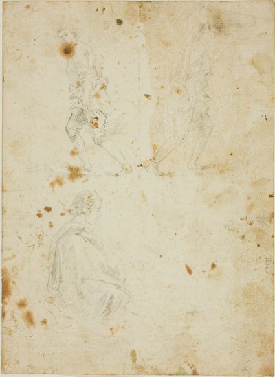 Studies van mannelijke figuren door Giovanni Paolo Panini