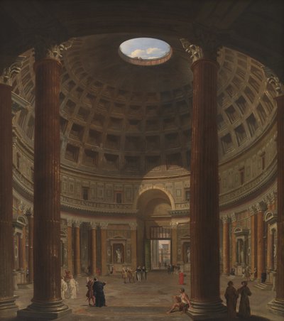 Interieur van het Pantheon, Rome door Giovanni Paolo Pannini