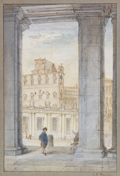 Een Uitzicht op het Sint-Pietersplein Onder Bernini