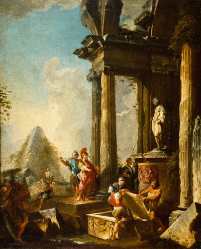 Alexander de Grote bij het Graf van Achilles door Giovanni Paolo Pannini