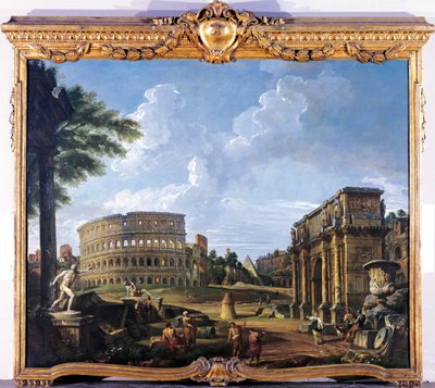 Colosseum en Boog van Constantijn door Giovanni Paolo Pannini door Giovanni Paolo Pannini
